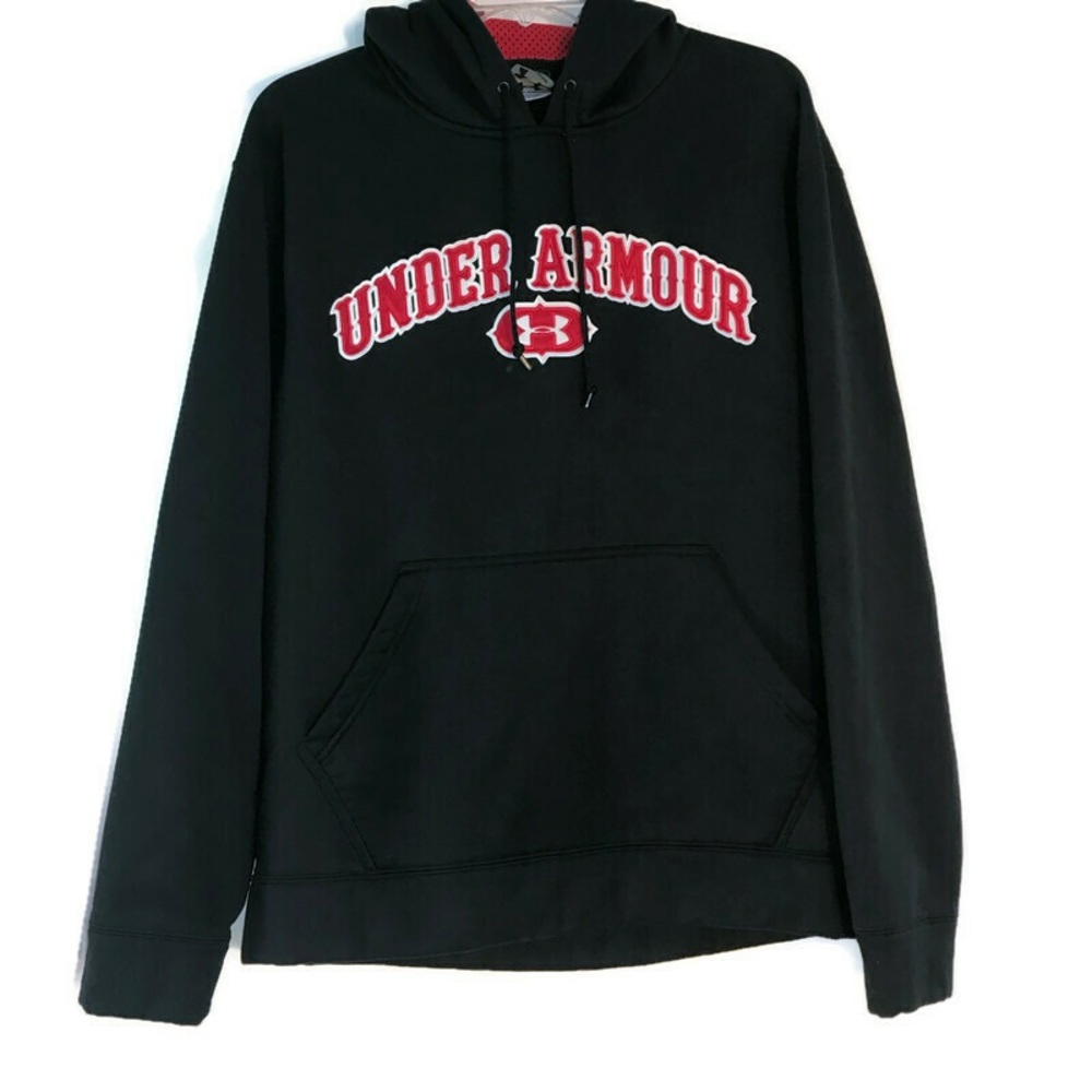 Under Armour Hoodie pullover Mens Size Medium Black Red